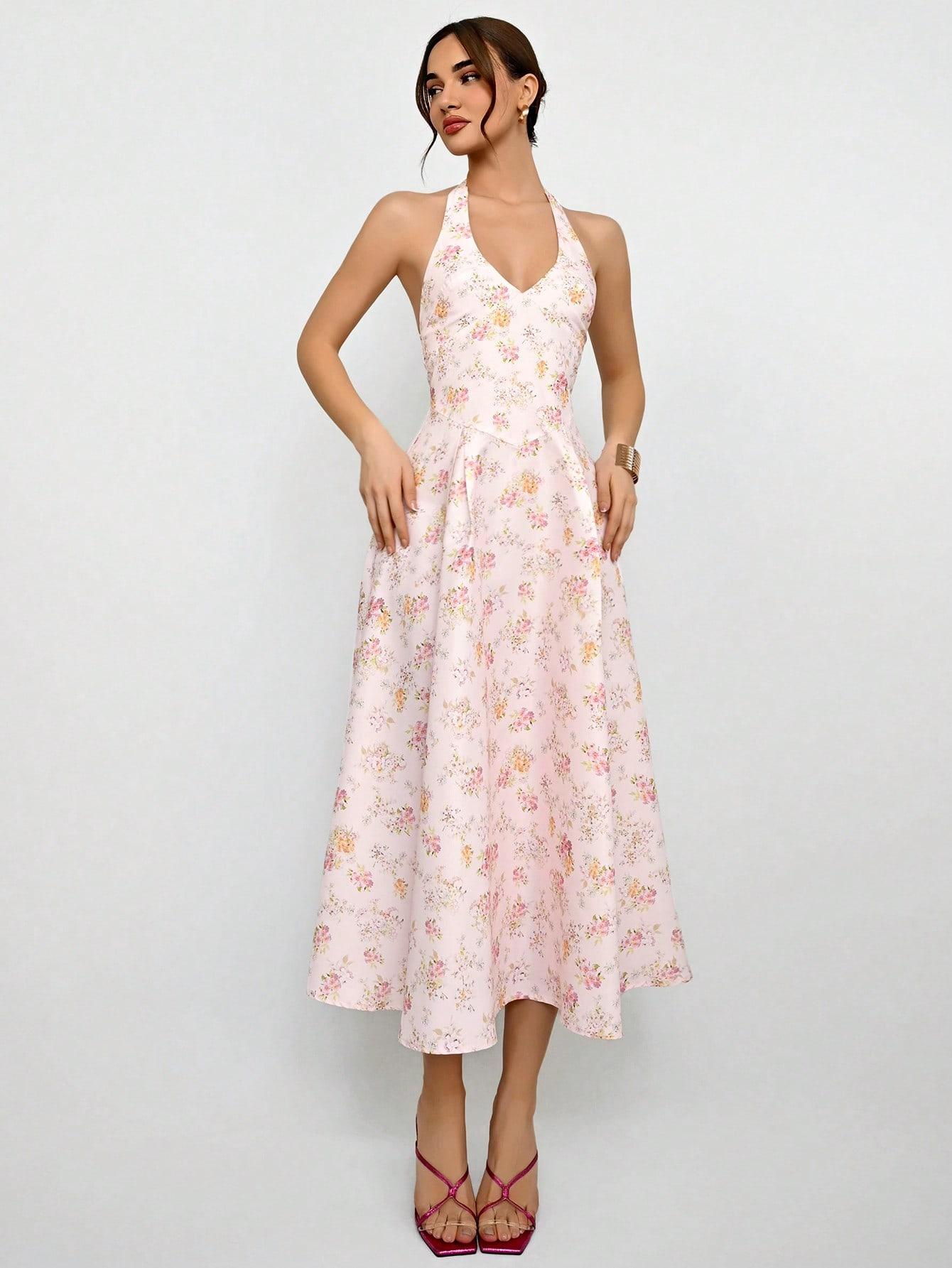 ELEGANCKA ROZKLOSZOWANA MAXI SUKIENKA