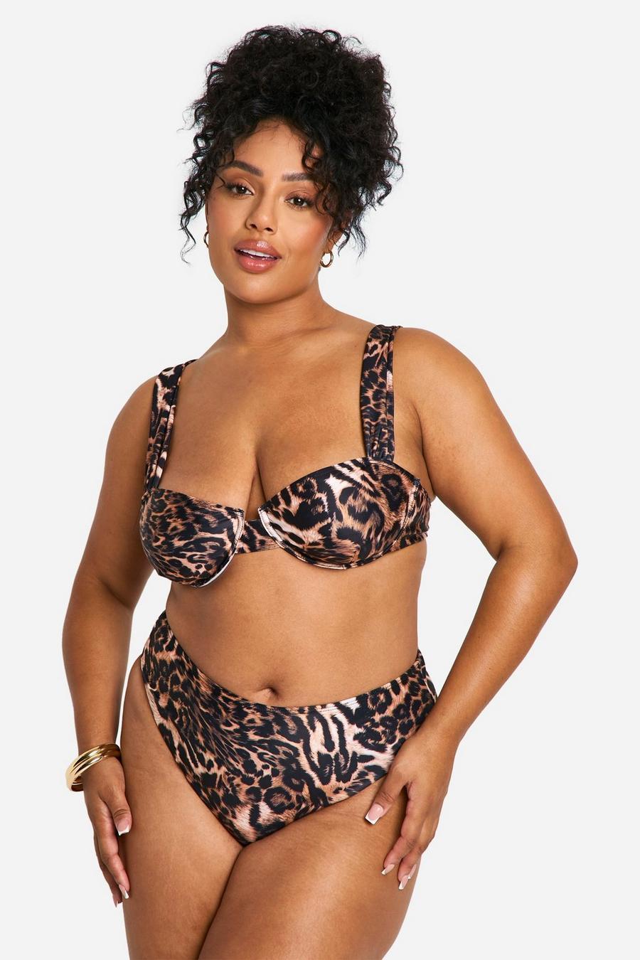 dwuczęściowy strój kąpielowy animal print