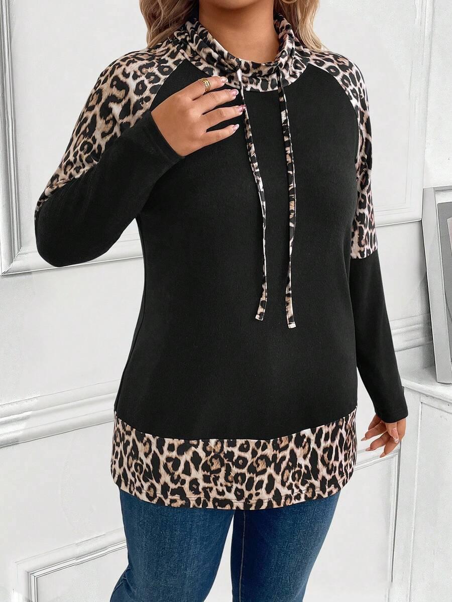 BLUZA ANIMAL PRINT ŁĄCZENIE