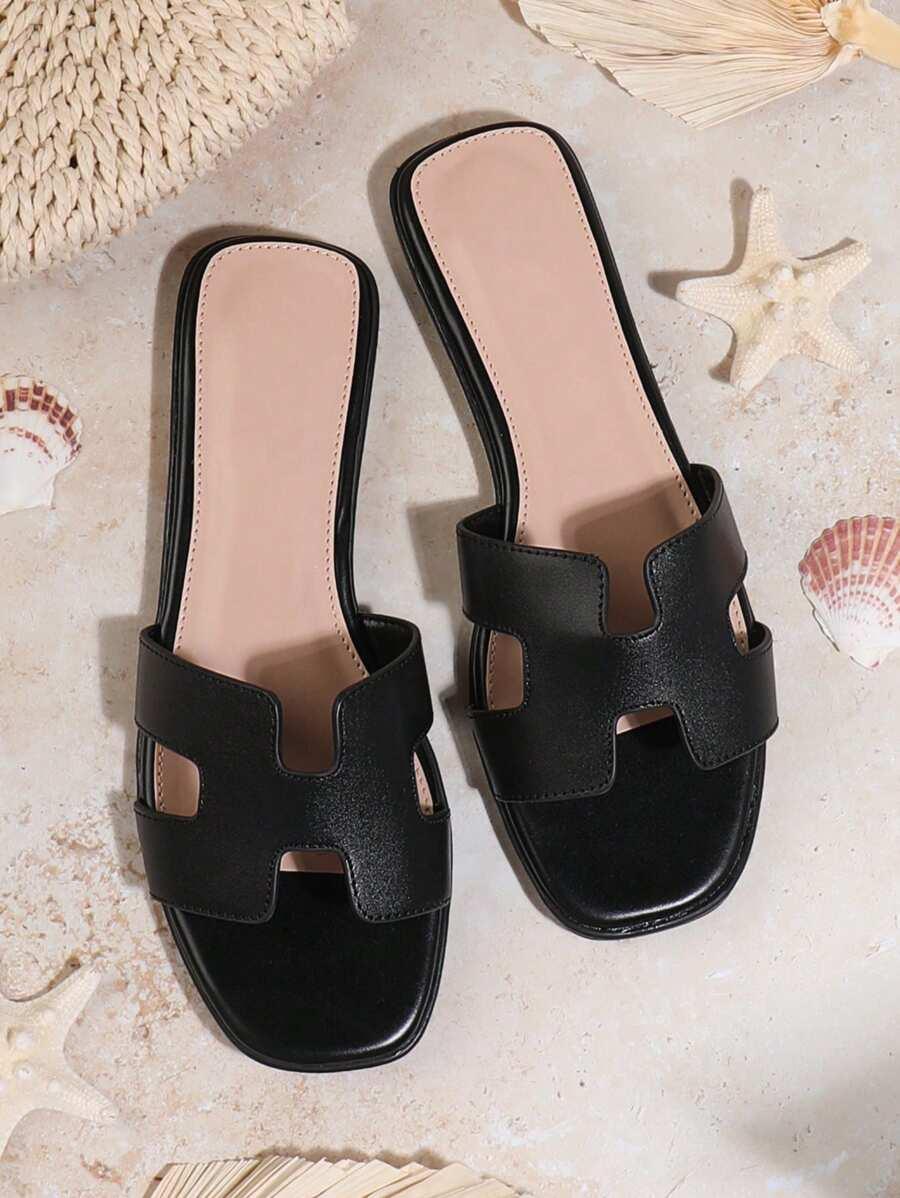 CZARNE KLAPKI CASUAL IMITACJA SKÓRY