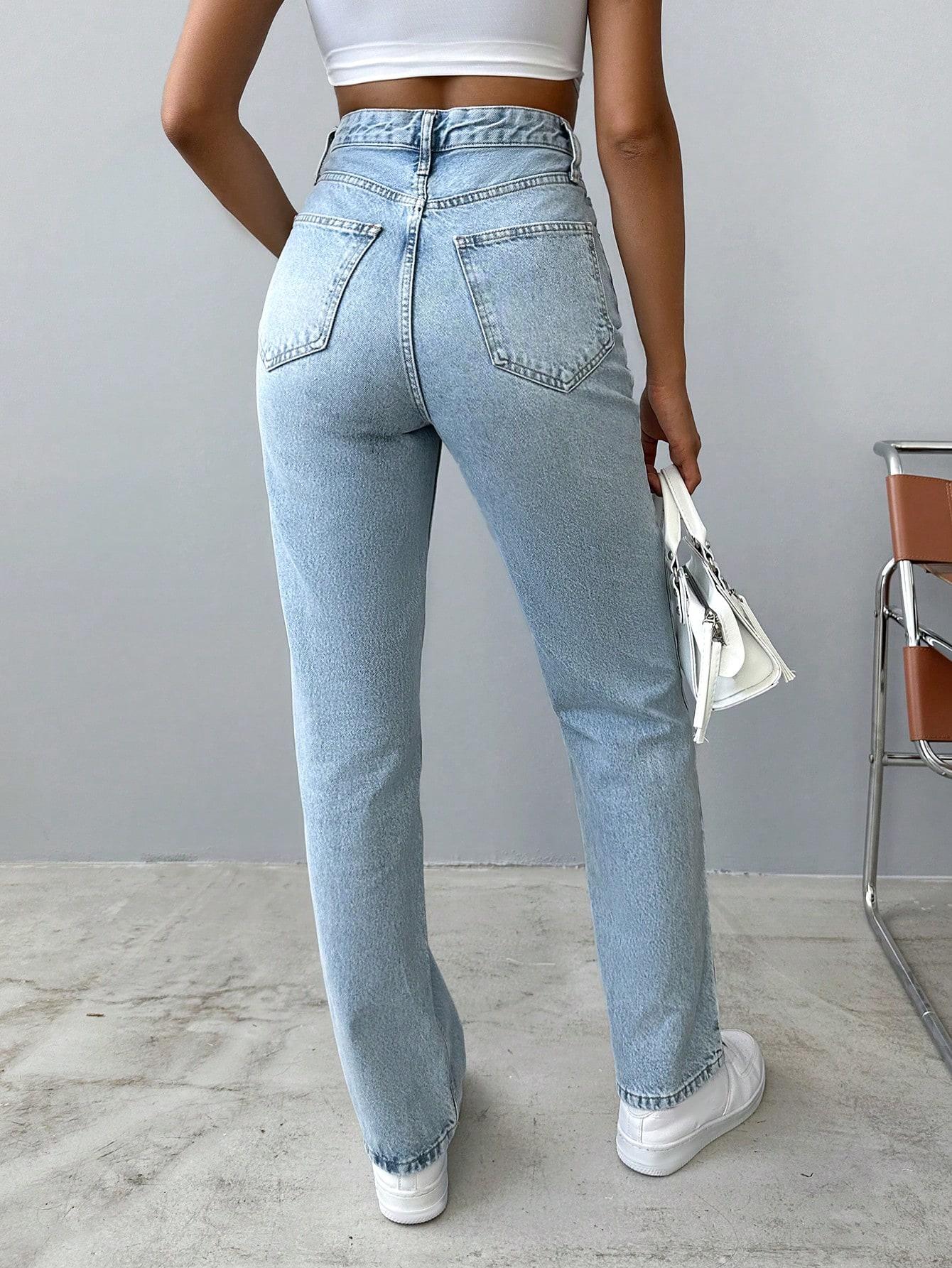 SPODNIE JEANS PROSTE NOGAWKI 
