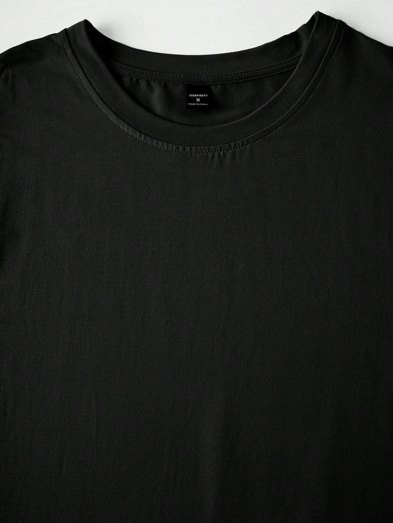 czarny t-shirt nadruk