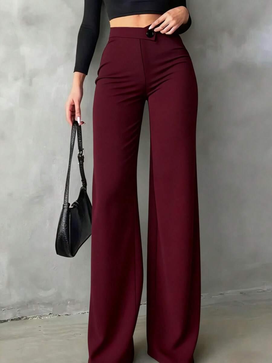 bordowe spodnie casual