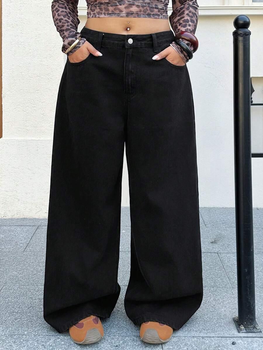 CZARNE SPODNIE JEANS