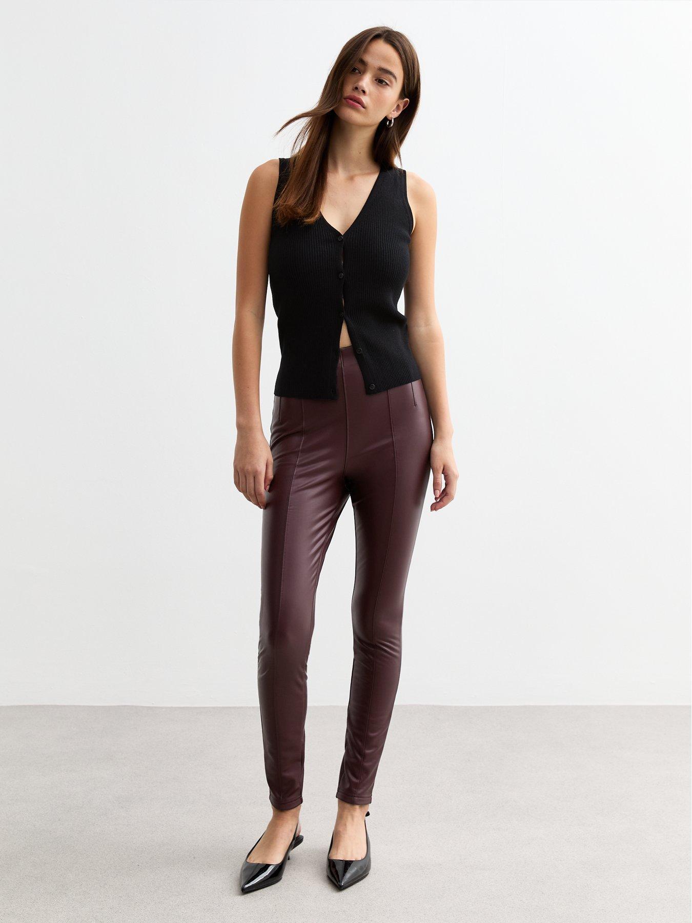 NEW LOOK LEGGINSY Z EKO SKÓRY 