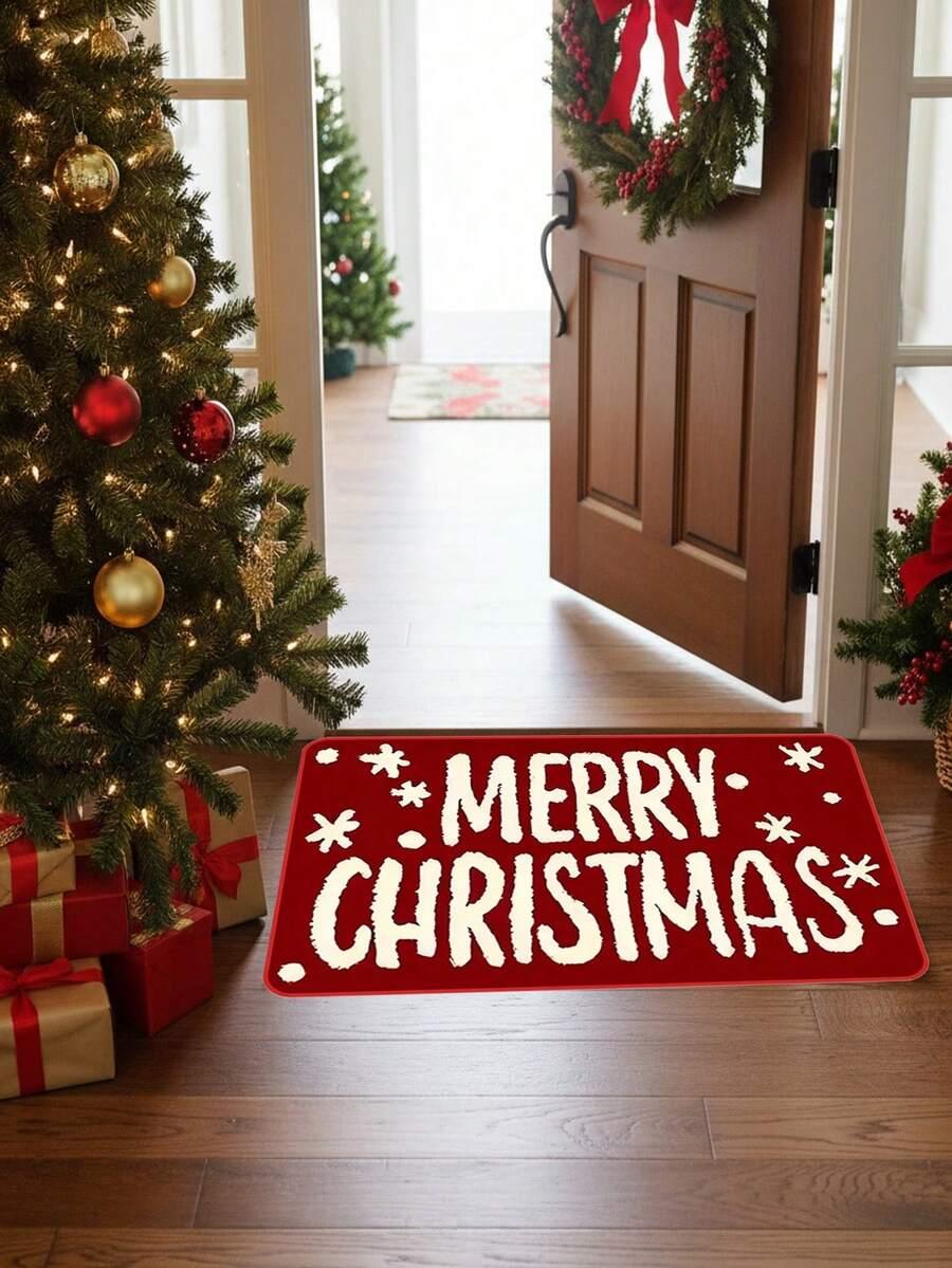 CZERWONA WYCIERACZKA NAPIS MERRY CHRISTMAS