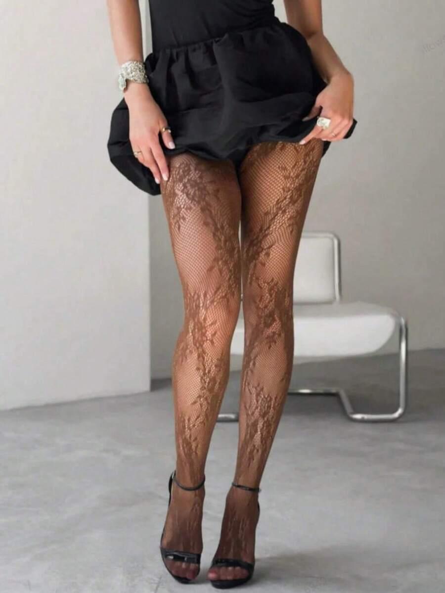 brązowe rajstopy kabaretki 