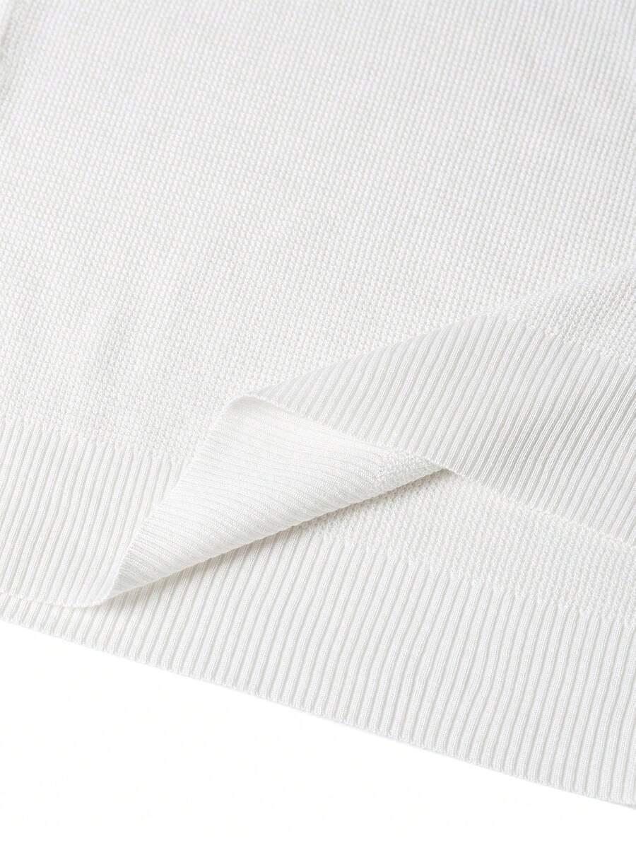 BIAŁY DZIANINOWY T-SHIRT