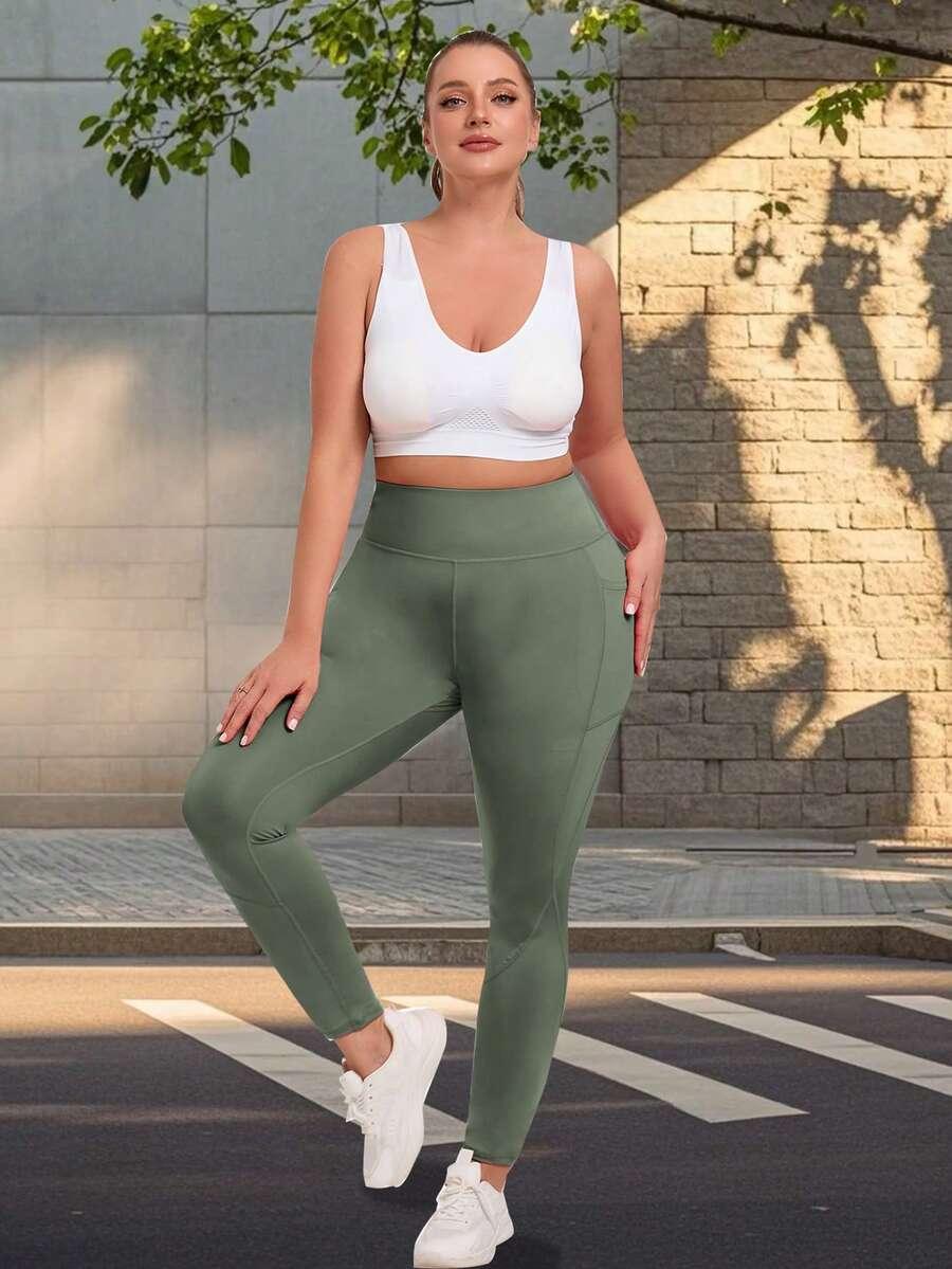 ZIELONE LEGGINSY WYSOKI STAN