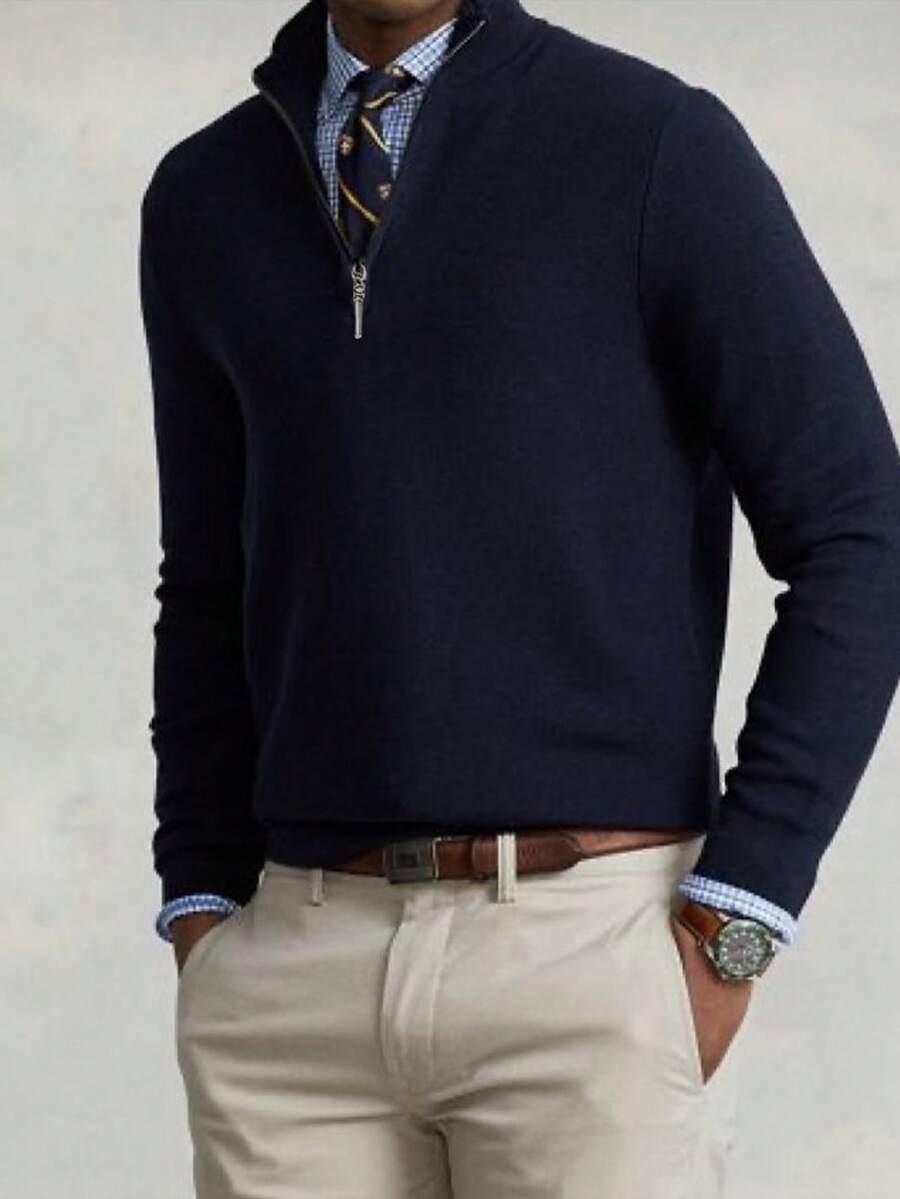 GRANATOWY SWETER CASUAL