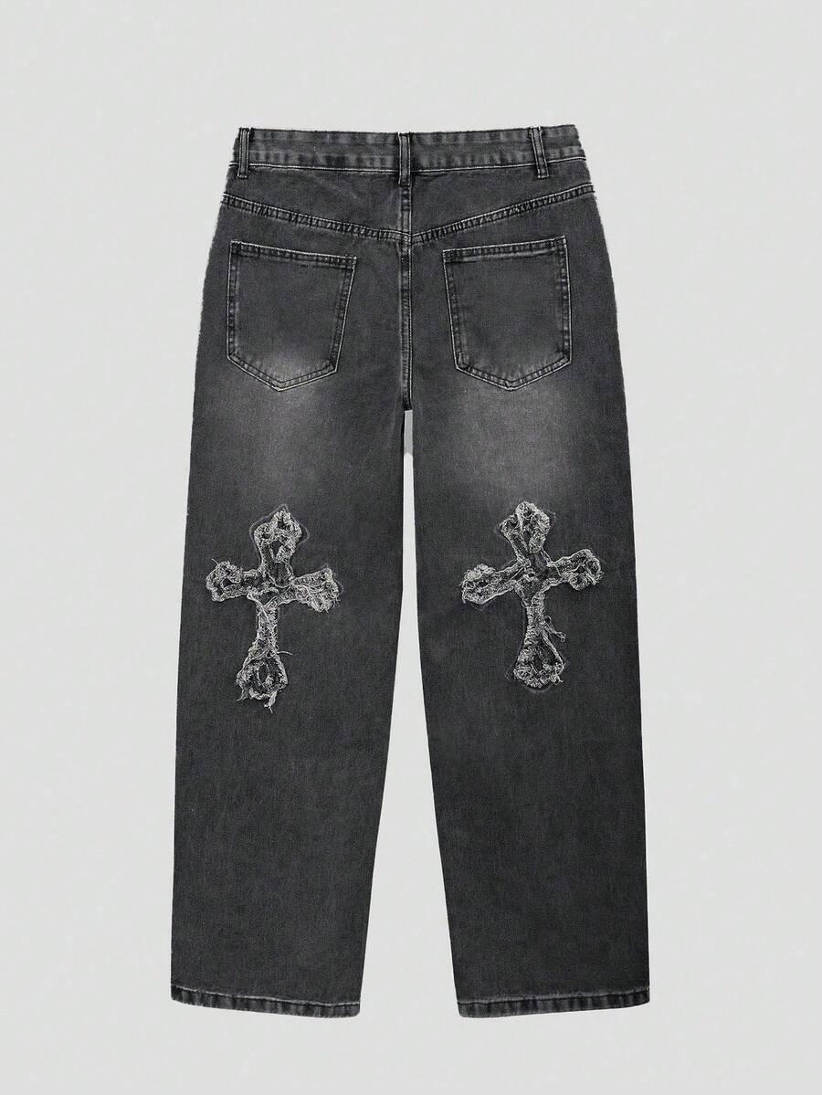 CZARNE SPODNIE JEANS