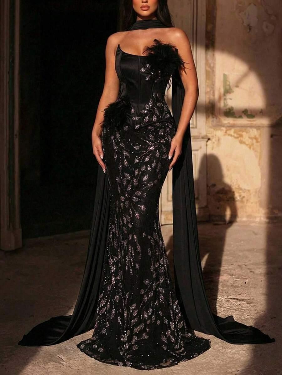 czarna maxi sukienka 
