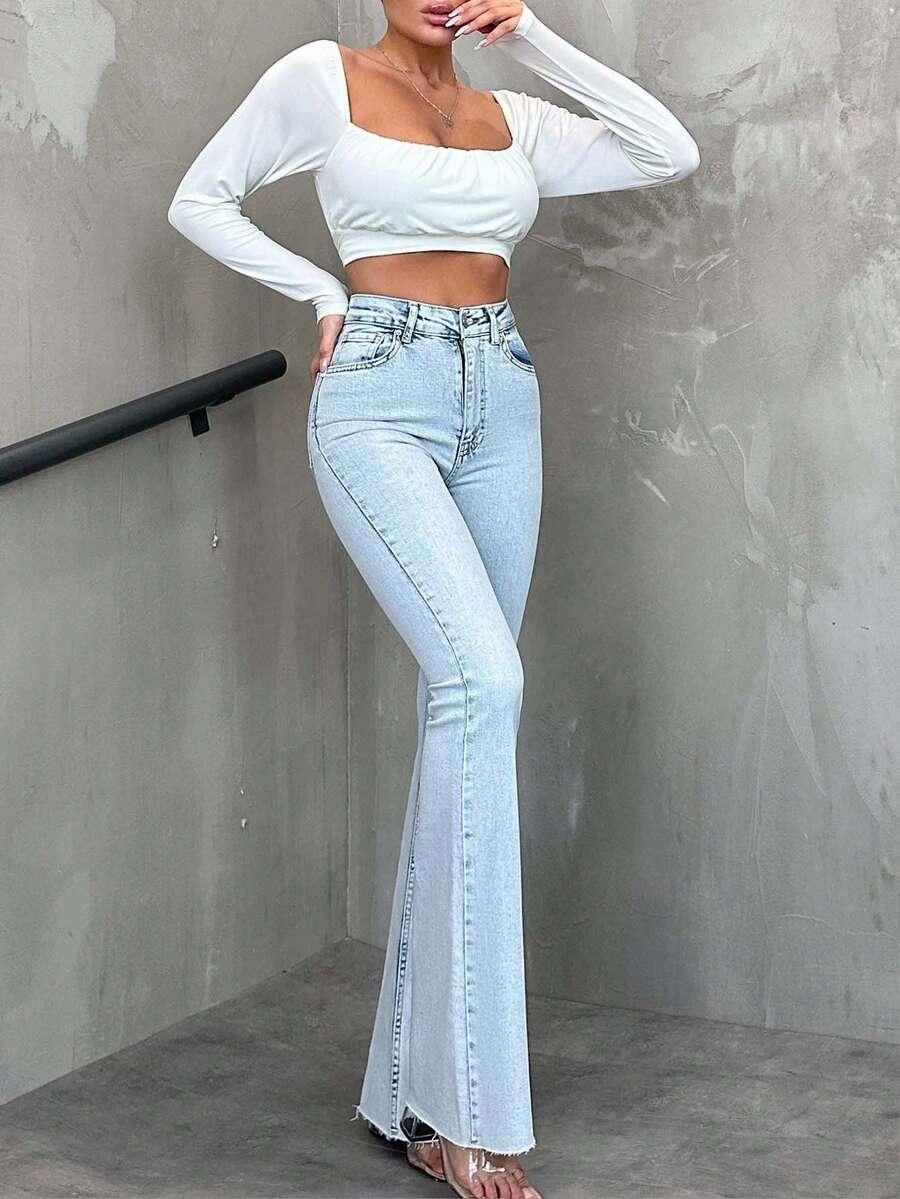 spodnie wysoki stan jeans