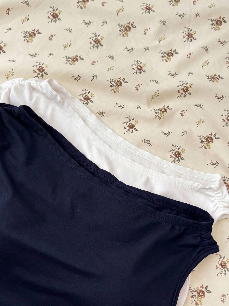 DZIEWCZĘCY GRANATOWY TOP Z MARSZCZENIEM