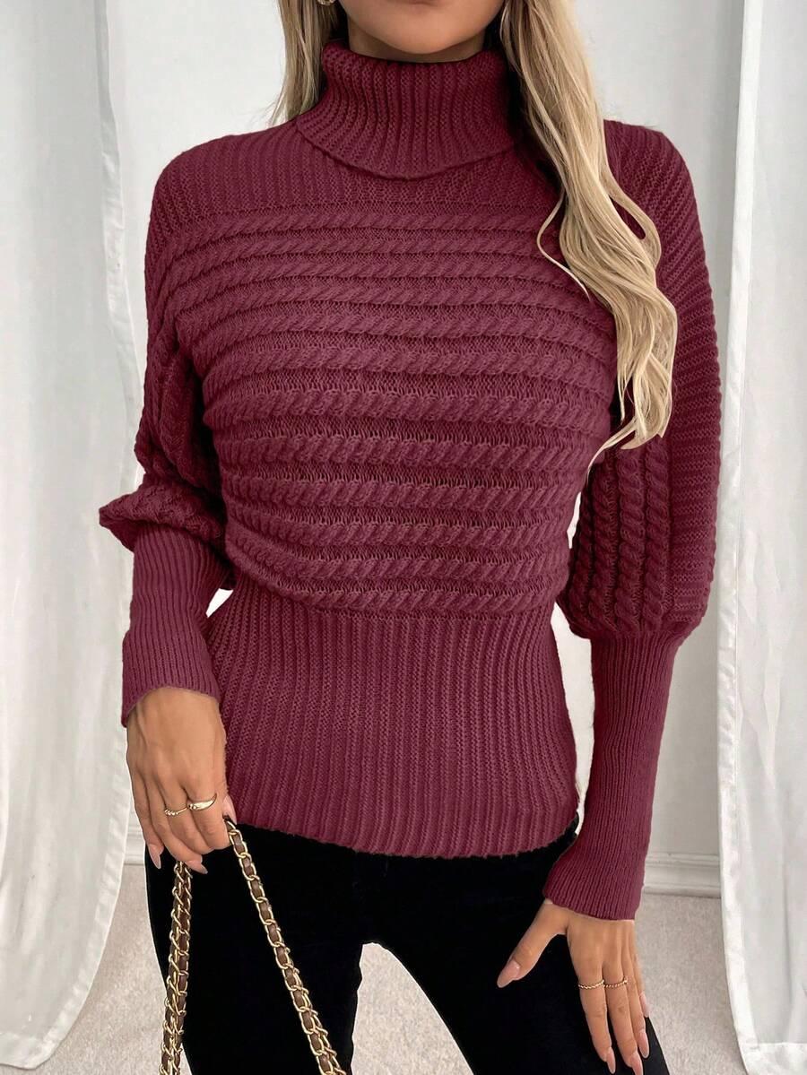 bordowy sweter golf