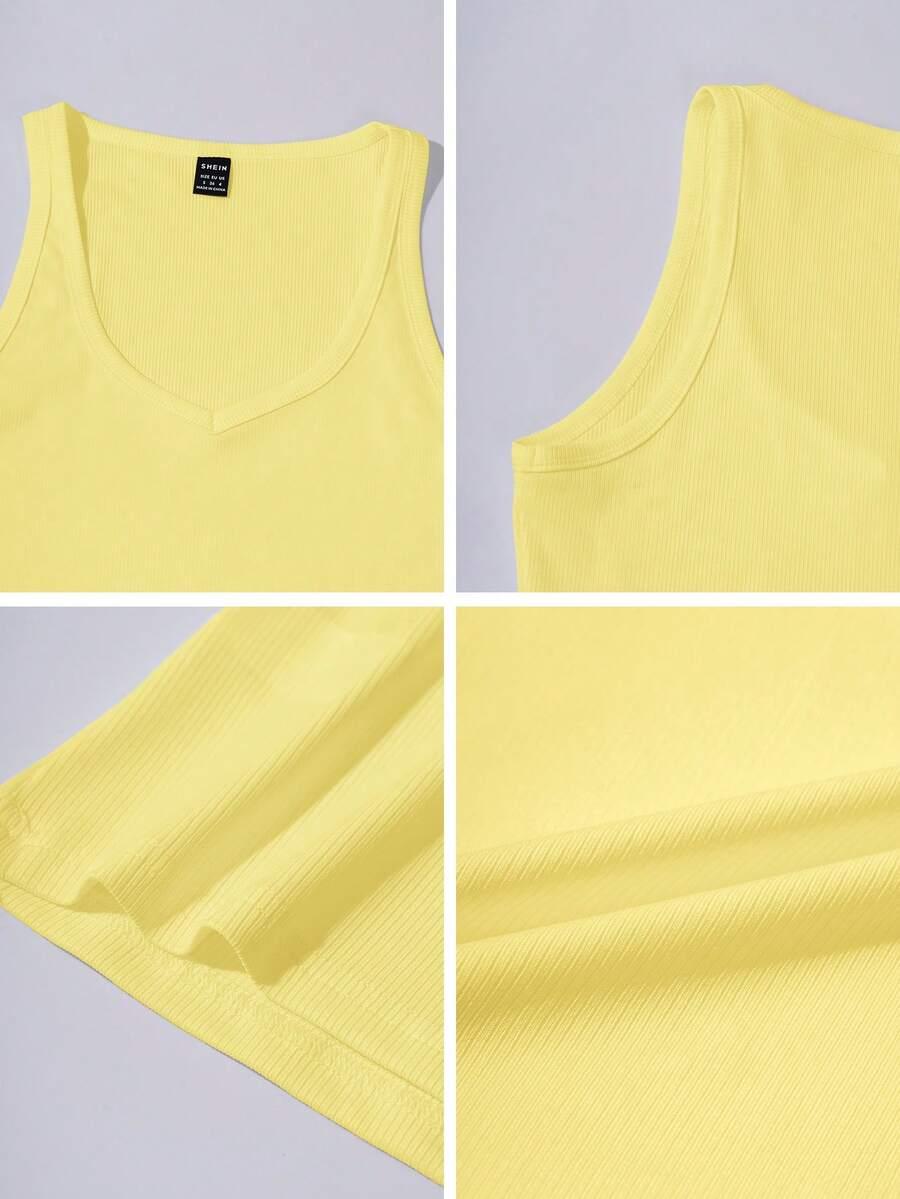 żółty top casual
