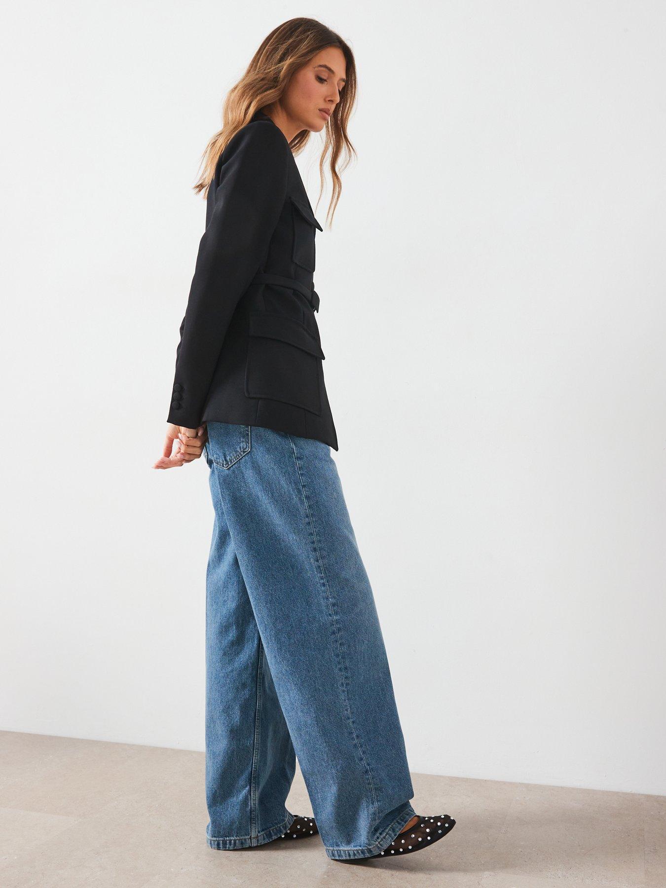 MANGO JEANSY LOW RISE Z SZEROKIMI NOGAWKAMI 