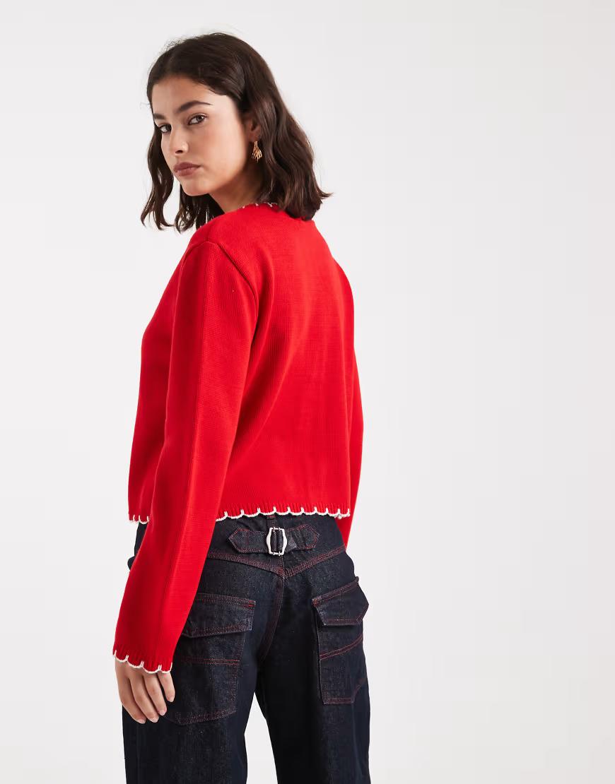 ROZPINANY SWETER KONTRAST 
