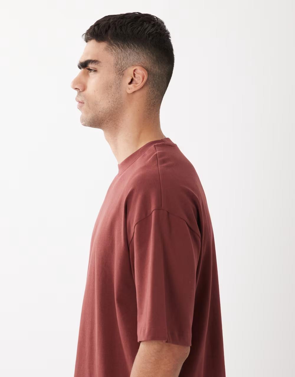 bawełniany t-shirt oversize okrągły dekolt
