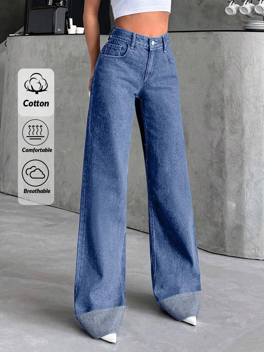 niebieskie spodnie jeans