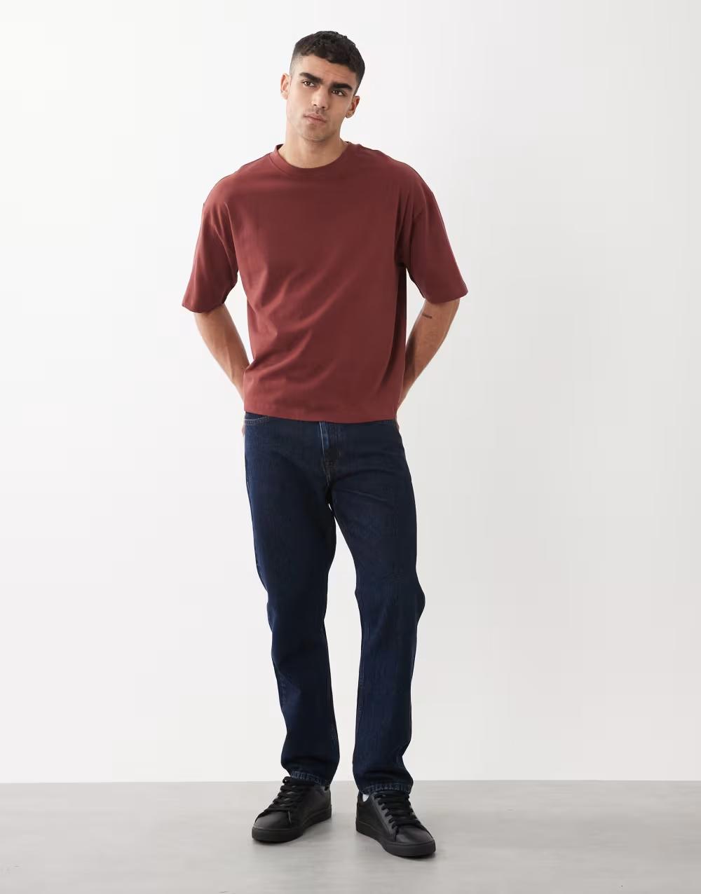 bawełniany t-shirt oversize okrągły dekolt