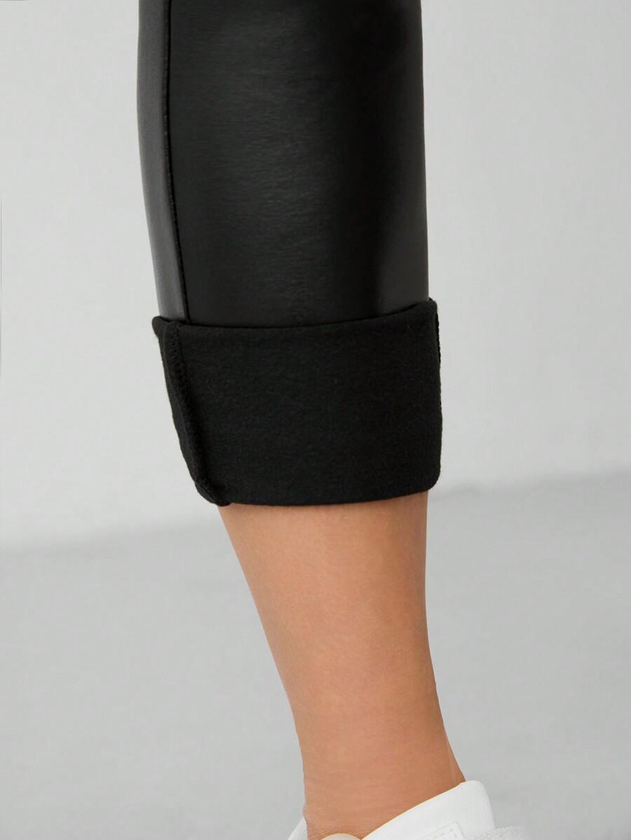 LEGGINSY IMITACJA SKÓRY WYSOKI STAN
