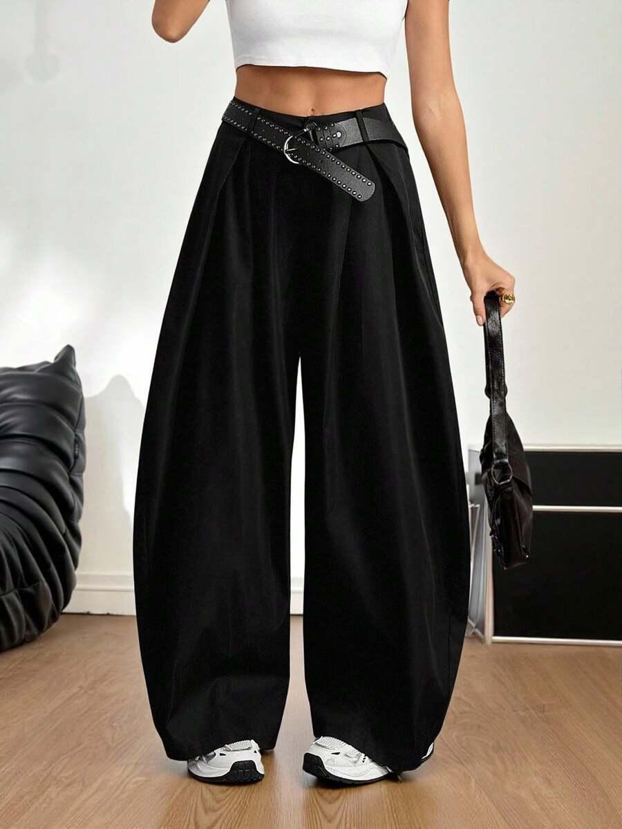 CZARNE BAGGY SPODNIE 