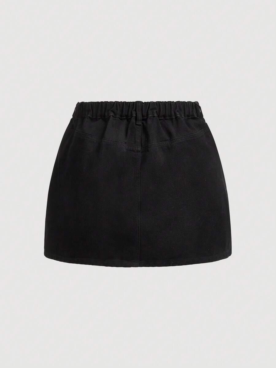 CZARNA MINI SPÓDNICA JEANS 