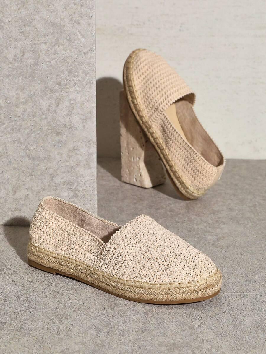 beżowe espadryle splot