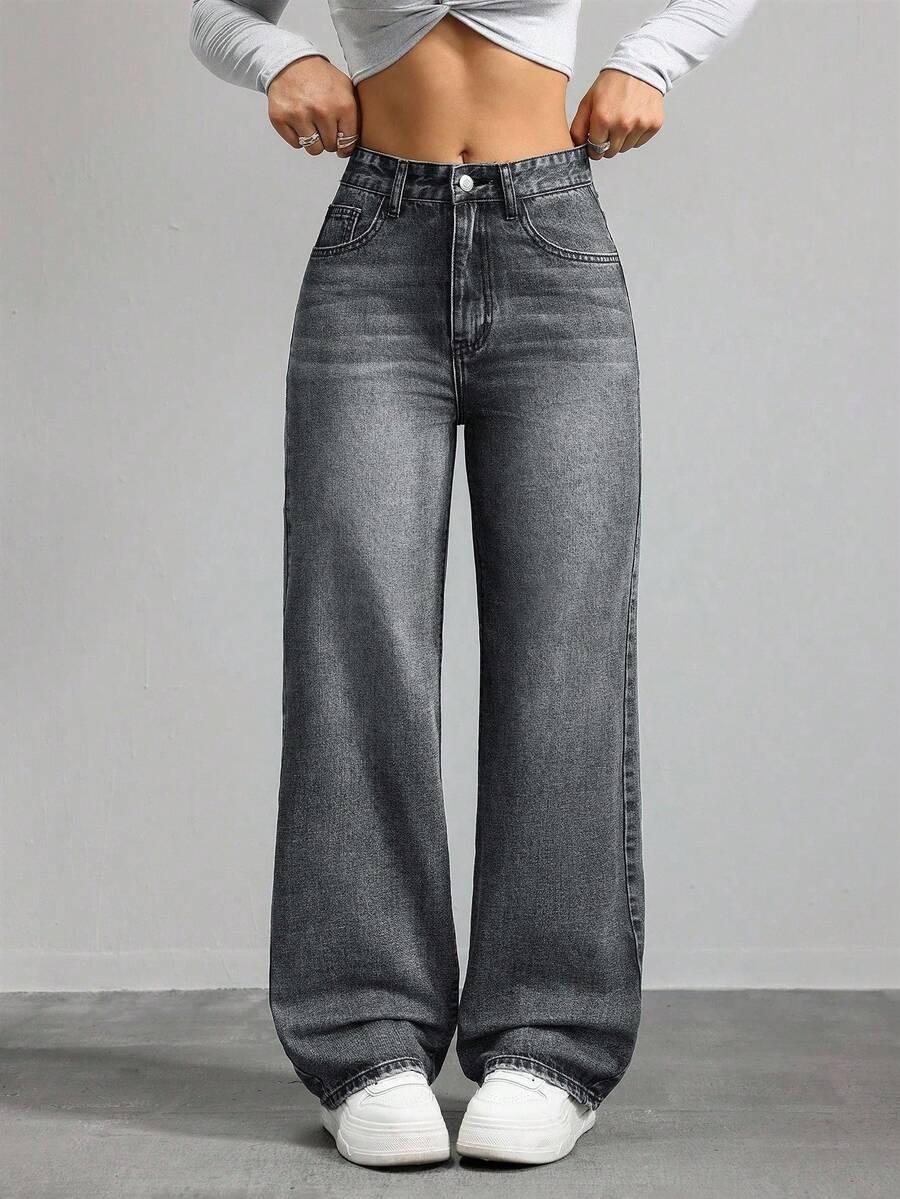 SZARE SPODNIE JEANS 