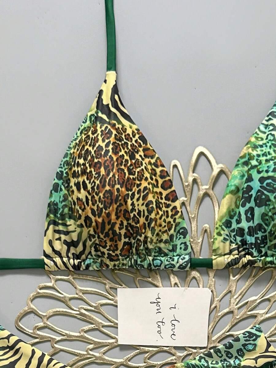 KOMPLET BIKINI W PANTERKĘ