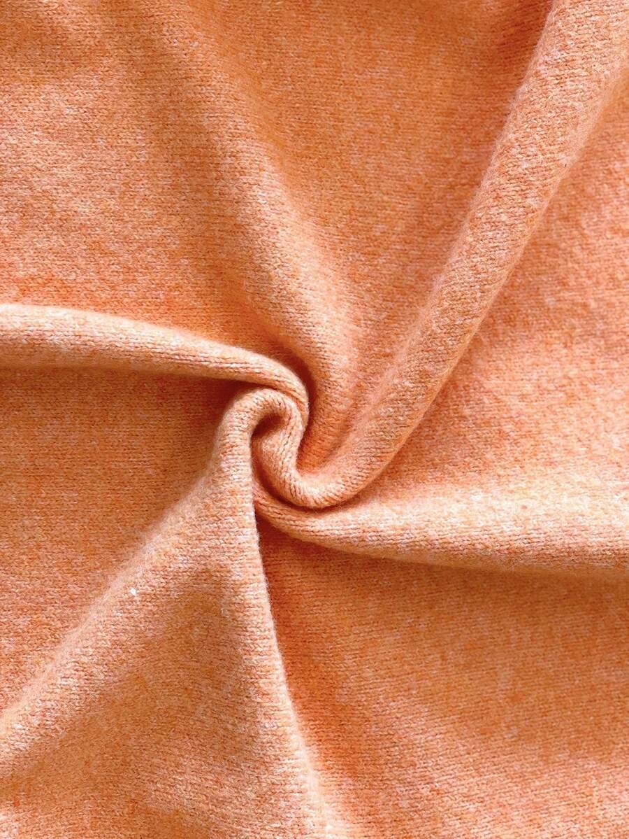 POMARAŃCZOWY DZIANINOWY SWETER Z DOMIESZKĄ WEŁNY
