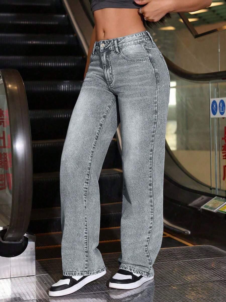 SZARE SPODNIE JEANS 
