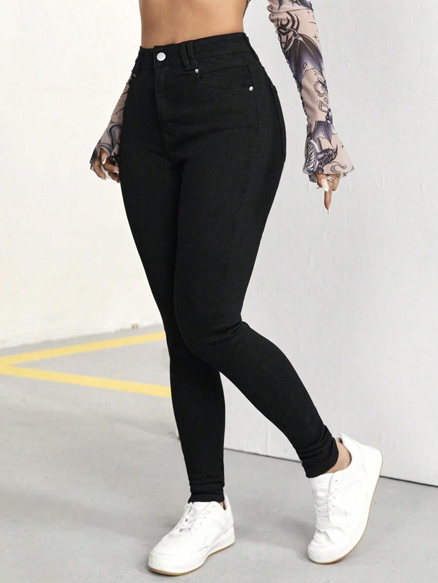 SPODNIE JEANS RURKI WYSOKI STAN