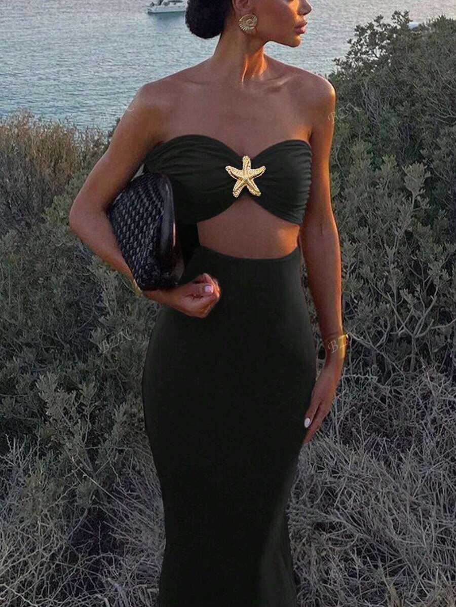 CZARNA MAXI SUKIENKA 