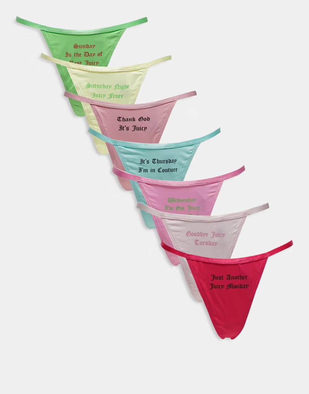 majtki stringi nadruk 7-pack