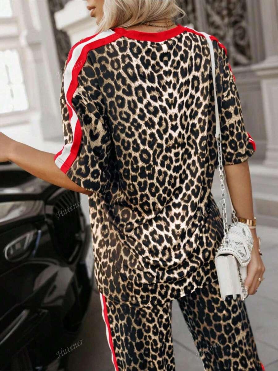 BLUZKA SPODNIE DRESOWE ANIMAL PRINT KOMPLET