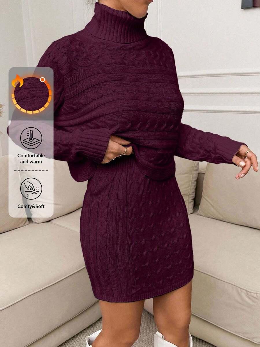SWETER SPÓDNICA DZIANINOWY KOMPLET