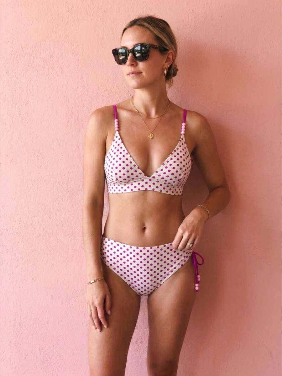 komplet bikini wzór groszki