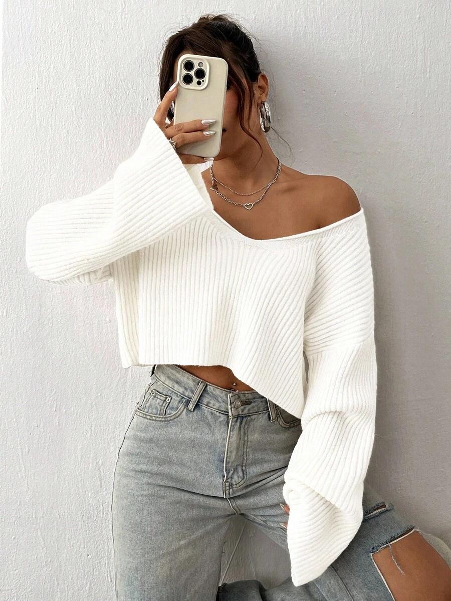 ECRU SWETER V-NECK