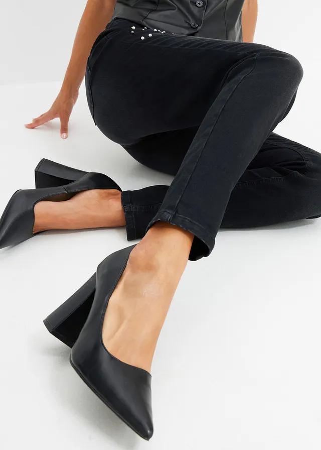 CZARNE SPODNIE JEANS ZDOBIENIE