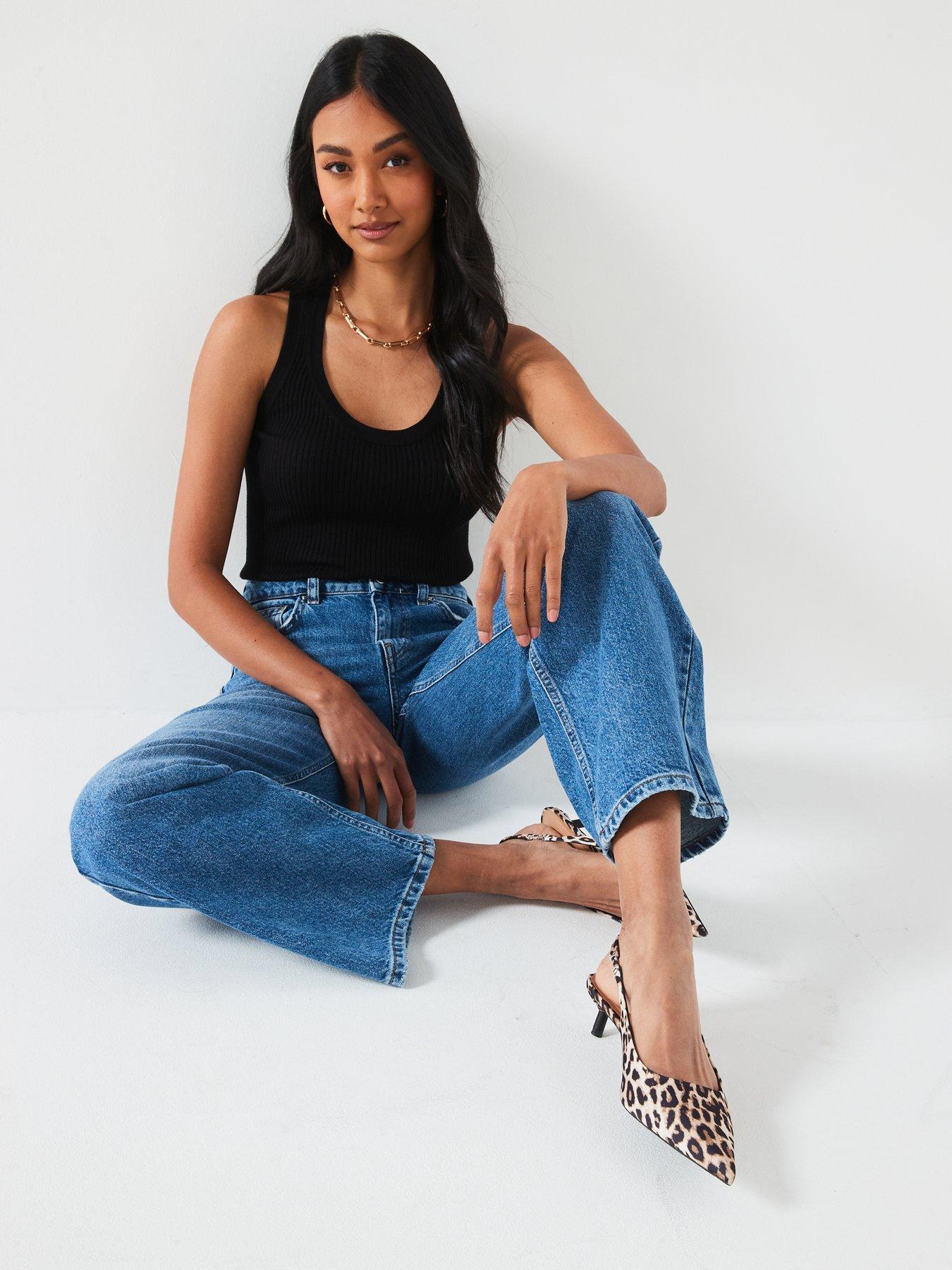 V BY VERY JEANSY WIDE LEG HIGH WAIST