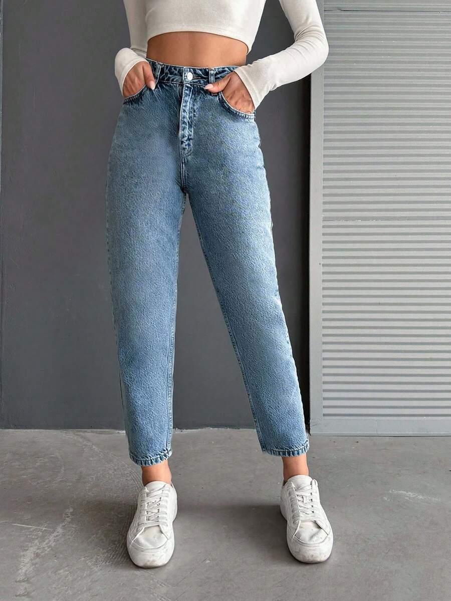 spodnie jeans wysoki stan