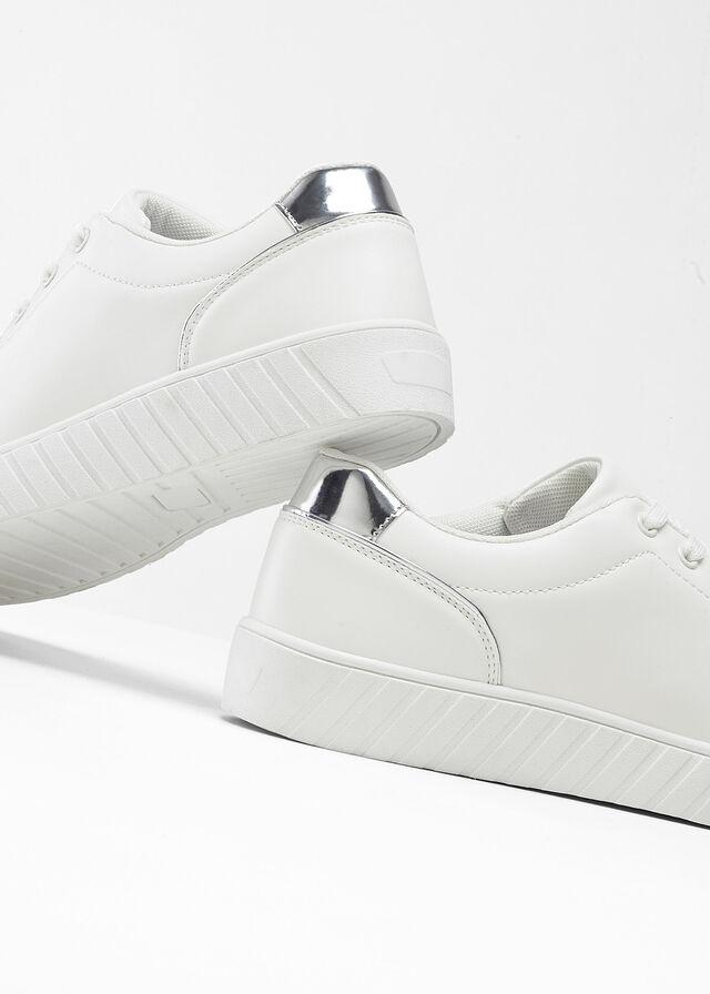 BIAŁE BUTY SPORTOWE IMITACJA SKÓRY