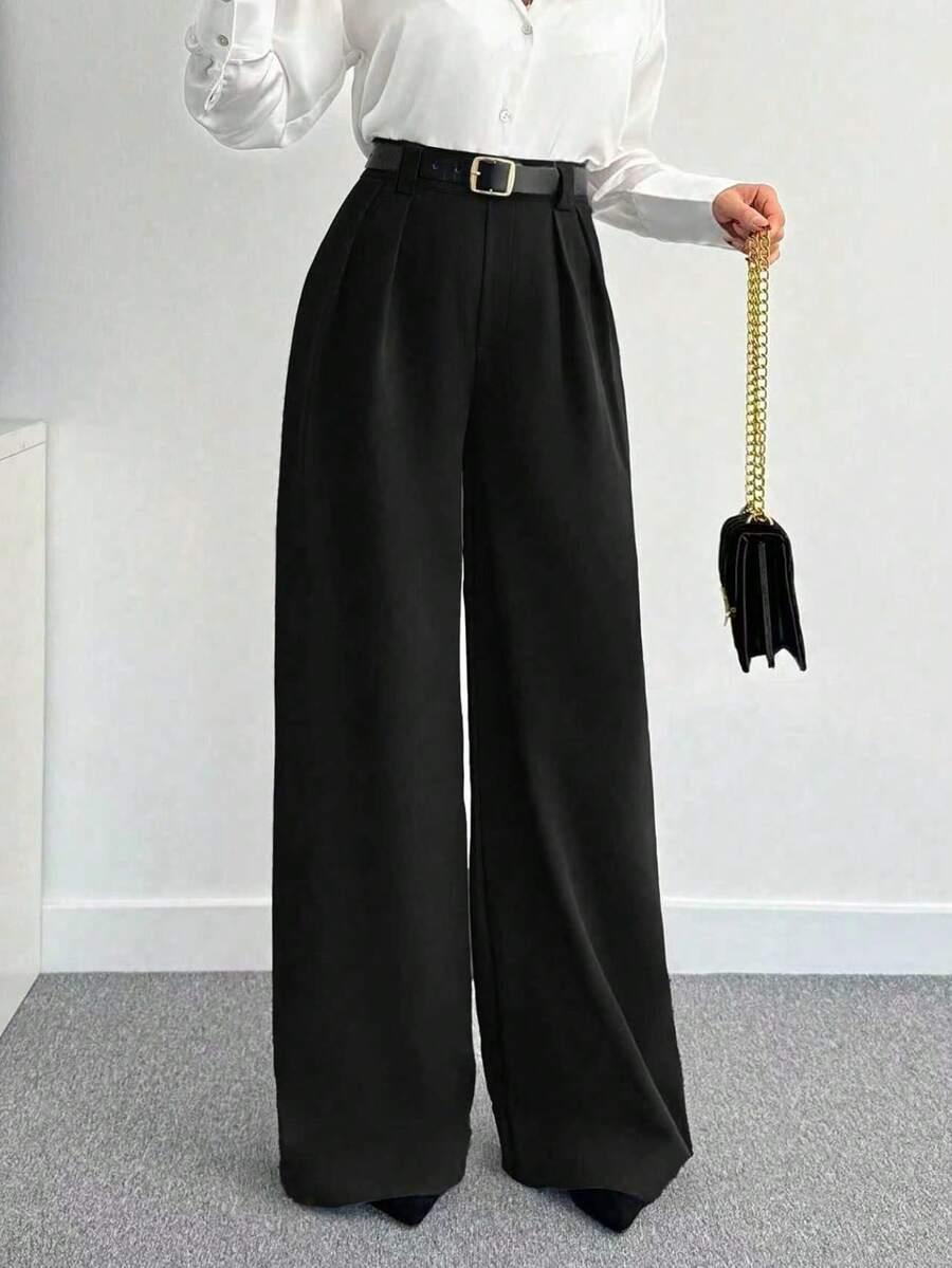 CZARNE ELEGANCKIE SPODNIE 