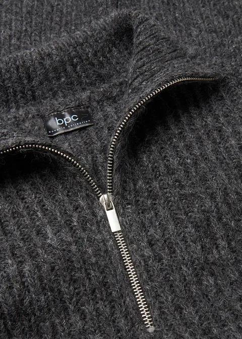 SWETER W PRĄŻEK ZE STÓJKĄ