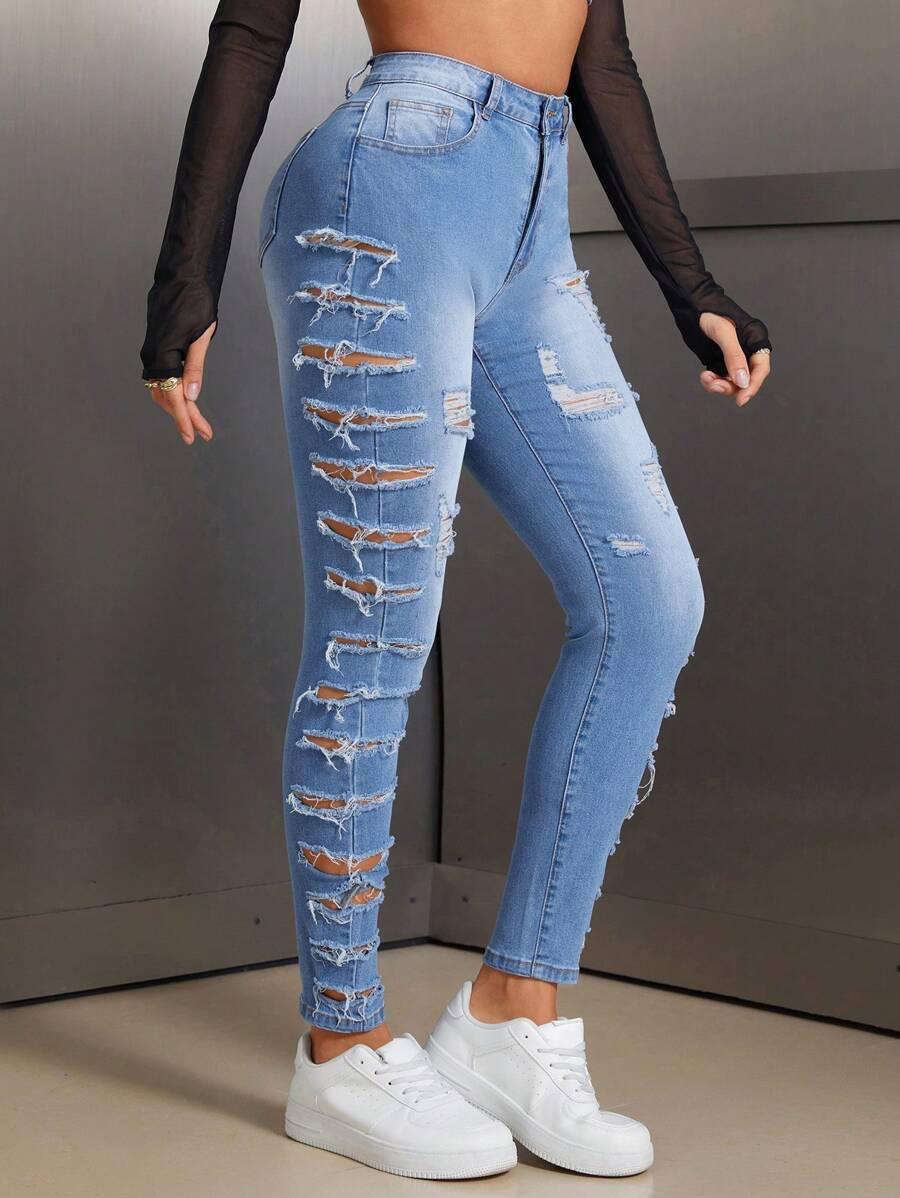 JEANSY DAMSKIE Z DZIURAMI