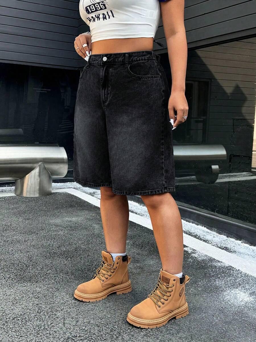 czarne spodenki jeans