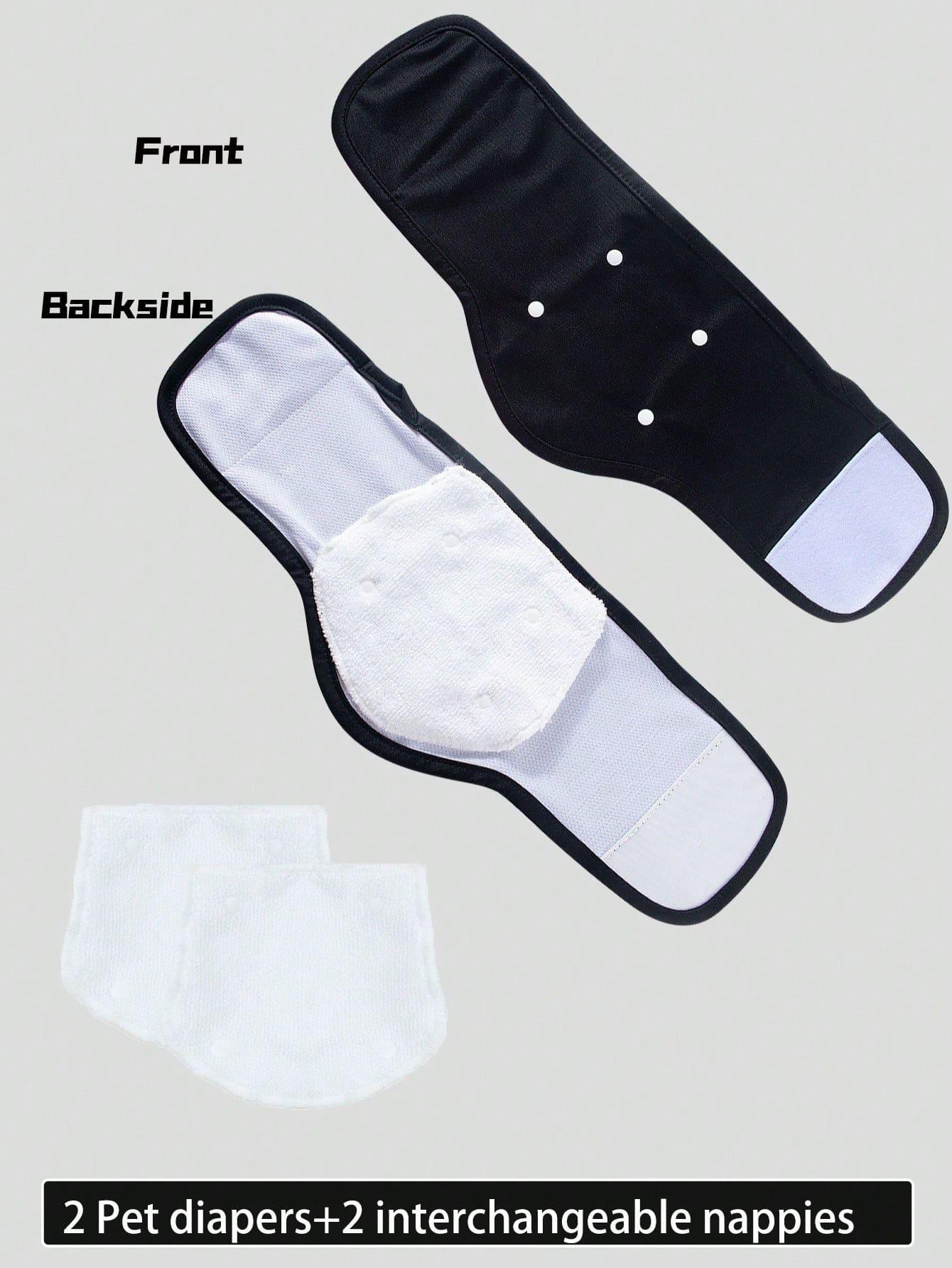 czarna pielucha dla psa 2-pack