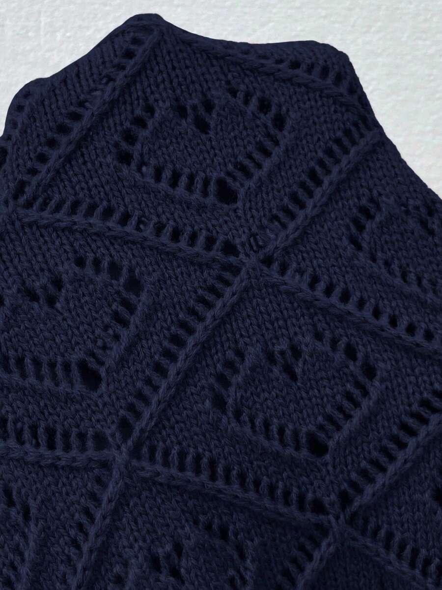 GRANATOWY SWETER GUZIKI